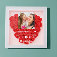 Custom Flower Shadow Box with Spotify Code Personalized Gifts for Mum