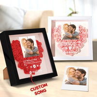 Custom Scannable Spotify Code Photo Music Flower Shadow Box Personalized Flower Shadowbox Frame Gift