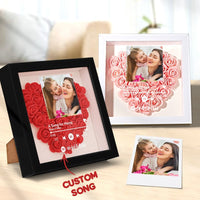 Custom Flower Shadow Box with Spotify Code Personalized Gifts for Mum