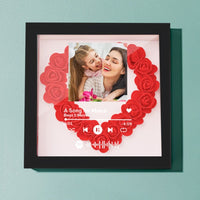 Custom Flower Shadow Box with Spotify Code Personalized Gifts for Mum