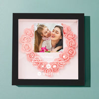 Custom Flower Shadow Box with Spotify Code Personalized Gifts for Mum