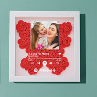 Custom Flower Shadow Box with Spotify Code Personalized Gifts for Mum