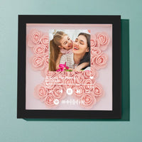 Custom Flower Shadow Box with Spotify Code Personalized Gifts for Mum