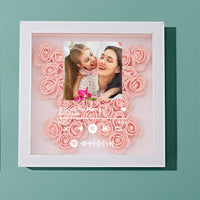 Custom Flower Shadow Box with Spotify Code Personalized Gifts for Mum