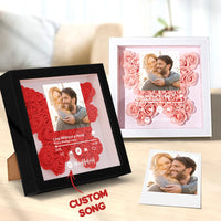 Custom Scannable Spotify Code Photo Music Flower Shadow Box Personalized Flower Shadowbox Frame Gift