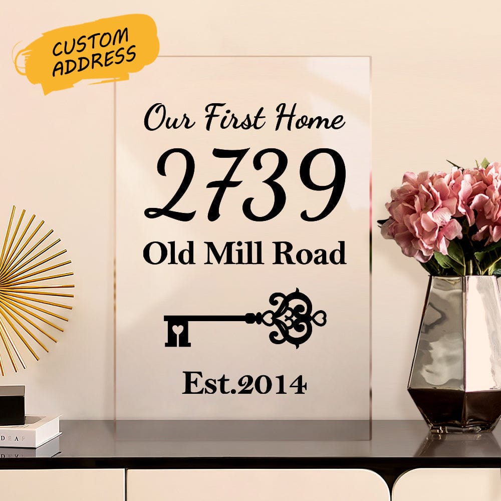 Custom New Home Gift Our First Home Sign Personalized Address Plaque Housewarming Gifts for Women