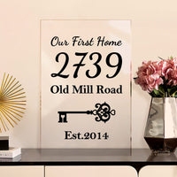 Custom New Home Gift Our First Home Sign Personalized Address Plaque Housewarming Gifts for Women