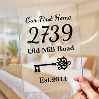 Custom New Home Gift Our First Home Sign Personalized Address Plaque Housewarming Gifts for Women