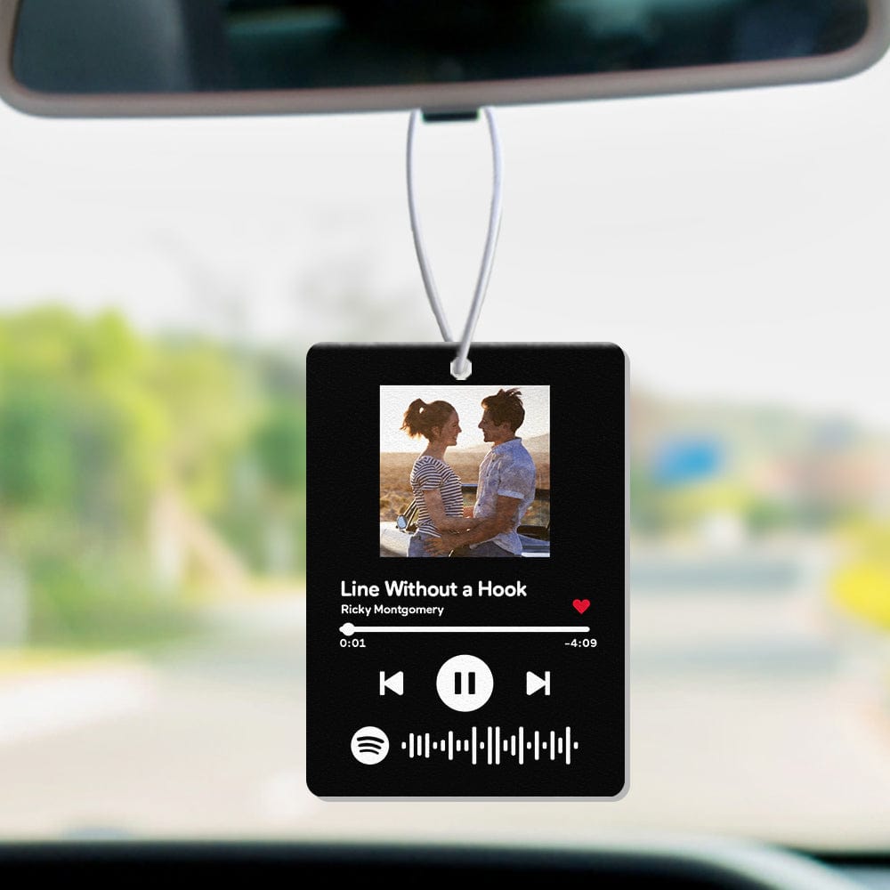 Custom Spotify Code Car Air Freshener Rearview Mirror Ornament Square - White