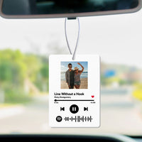 Custom Spotify Code Car Air Freshener Rearview Mirror Ornament Square - White