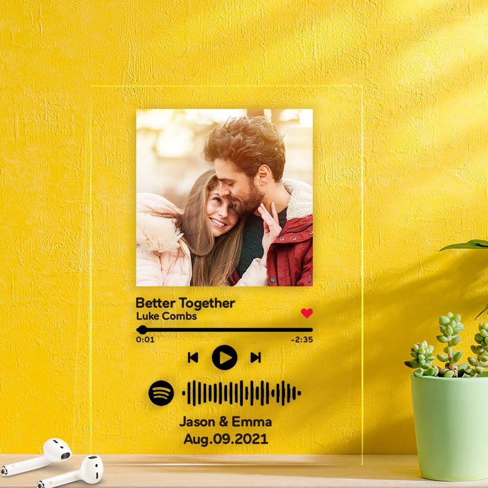 Custom Spotify Code Plaque Personalised Song Ablum Anniversary Gifts for Him Valentines Day Gifts