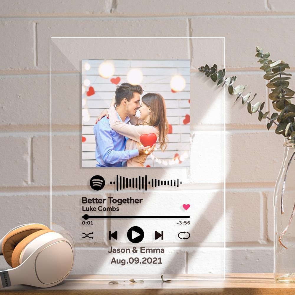 Custom Spotify Code Music Plaque Personalised Anniversary Gifts Valentines Day Gifts