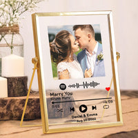 Custom Spotify Music Plaque Glass Art Spotify Picture Frame Personalized Wedding Gifts