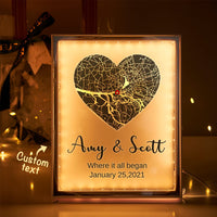 Custom Map Night Light Mirror Light Long Distance Relationship Gifts