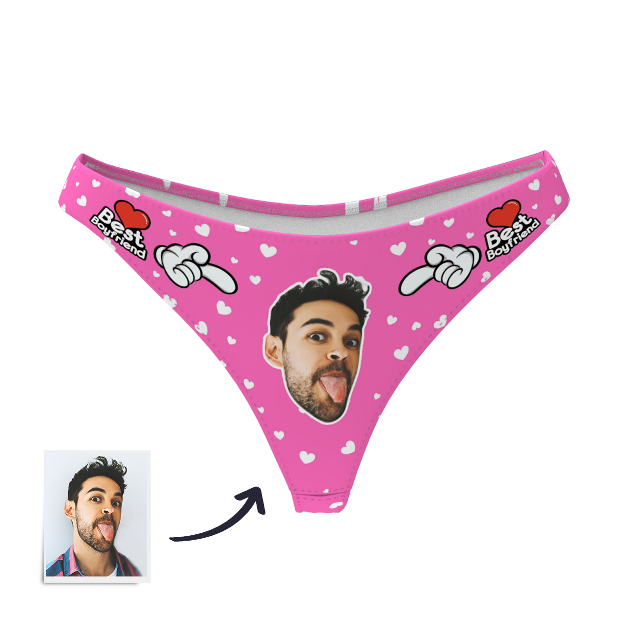 Custom Face Thong Women's Panty - Best Boyfriend