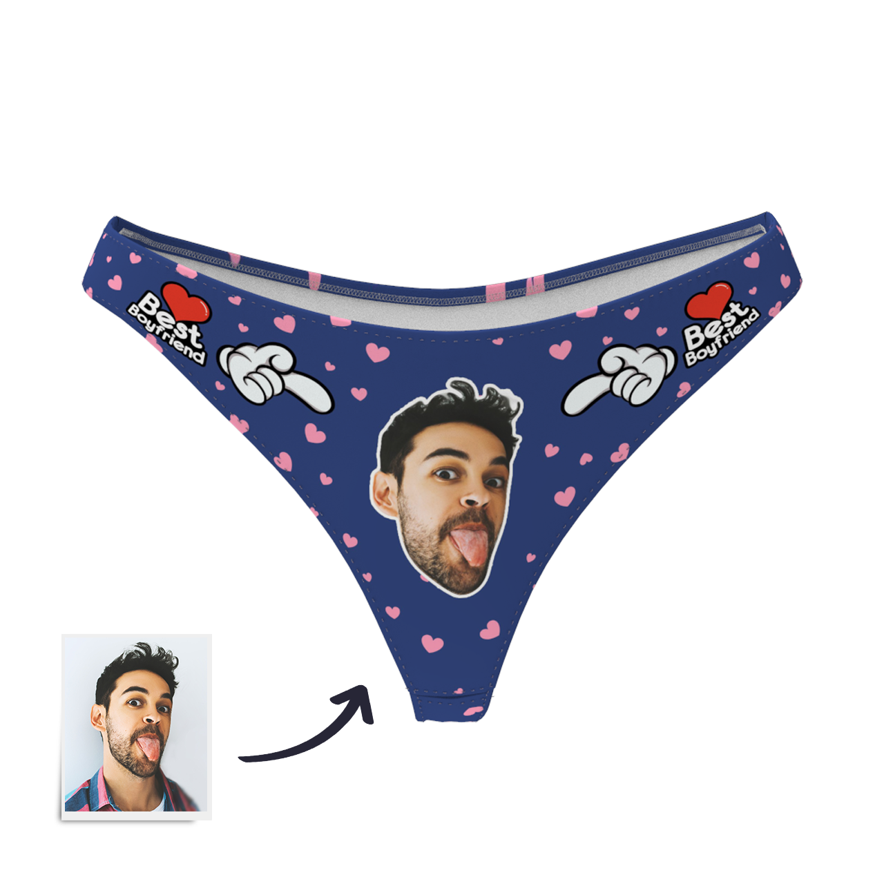 Custom Face Thong Women's Panty - Best Boyfriend