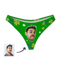 Custom Face Thong - Green Lucky clover