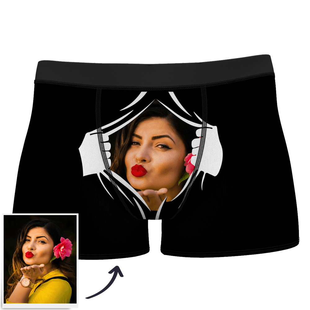 Custom Boxer Shorts Man Face On Tearing