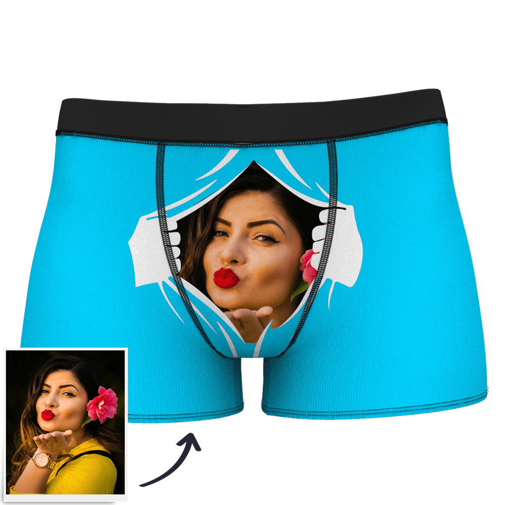 Custom Boxer Shorts Man Face On Tearing