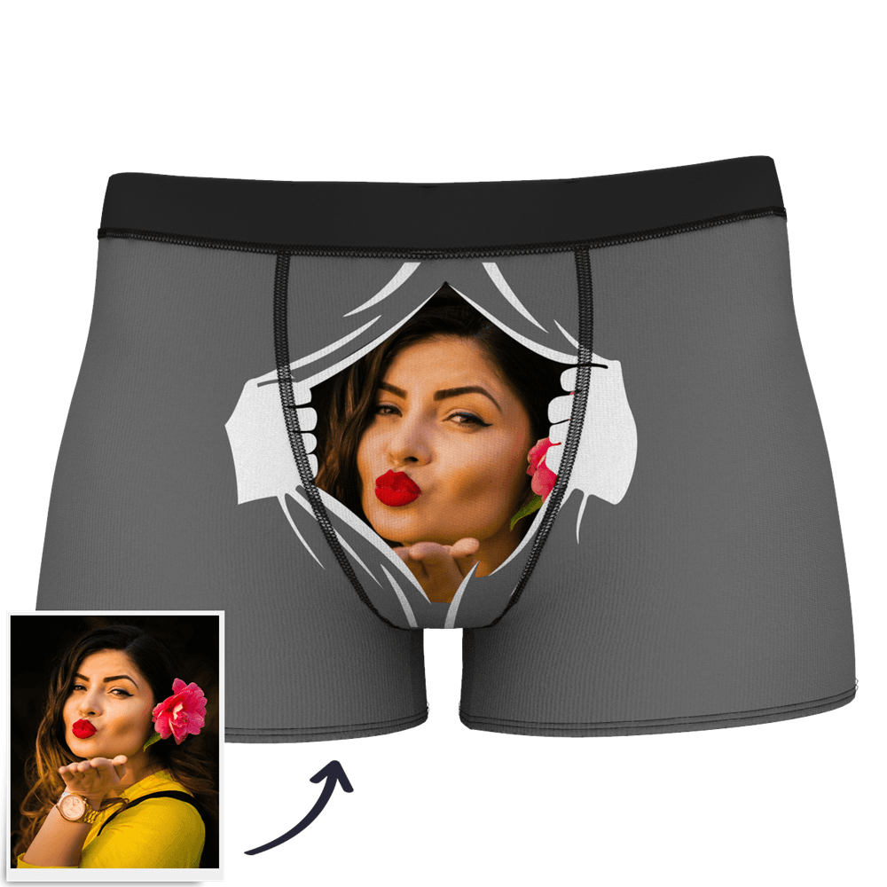 Custom Boxer Shorts Man Face On Tearing