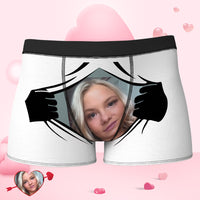 Custom Boxer Shorts Man Face On Tearing