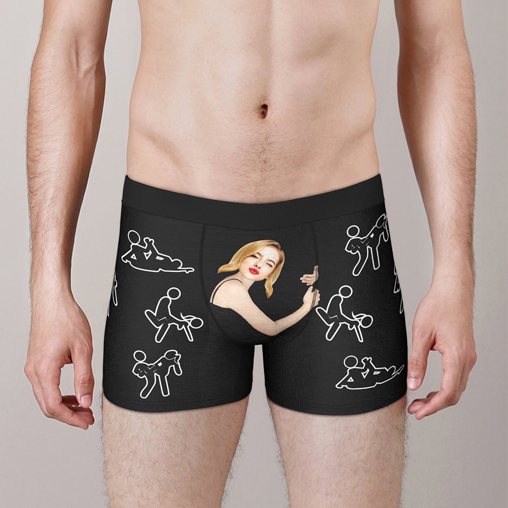 Personalize Face Boxer Custom Sexy Naughty Underwear Valentine's Gifts for Him