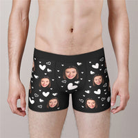 Custom Face Boxers Full of Heart Valentine's Day Gifts For Boyfriend