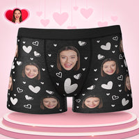 Custom Face Boxers Full of Heart Valentine's Day Gifts For Boyfriend