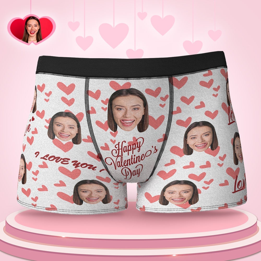 Custom Face Boxers Happy Valentine's Day Gifts For Him