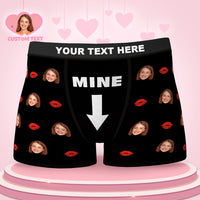 Custom Face Boxers Brief with Lip Print You Are Mine Valentine's Day Gifts