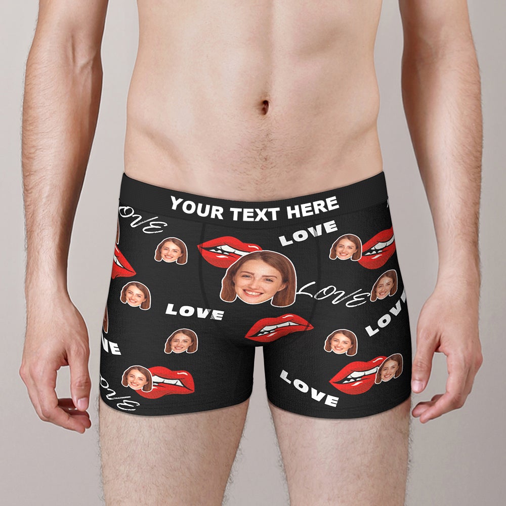 Custom Face Boxers Brief with Love Valentine's Day Gifts