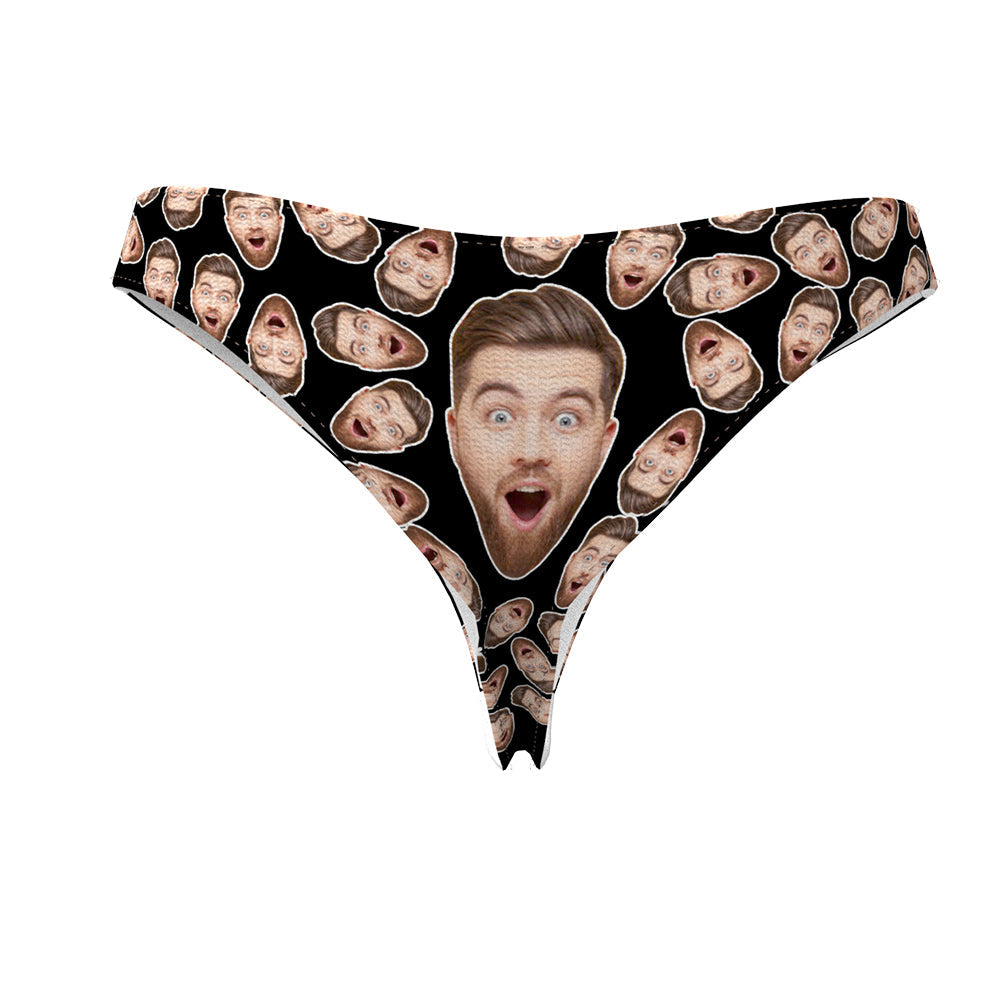 Custom Boyfriend Face Thong Panties Funny Gift For Her