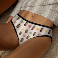 Custom Face Women's Panties Candy Hearts