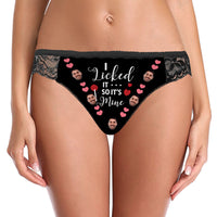 Custom Women Lace Panty Face Sexy Panties - I Licked It So It's Mine