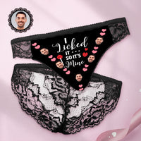 Custom Women Lace Panty Face Sexy Panties - I Licked It So It's Mine