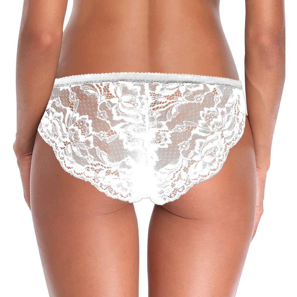 Custom Face Women Lace Panty I Love You Heart Sexy Panties