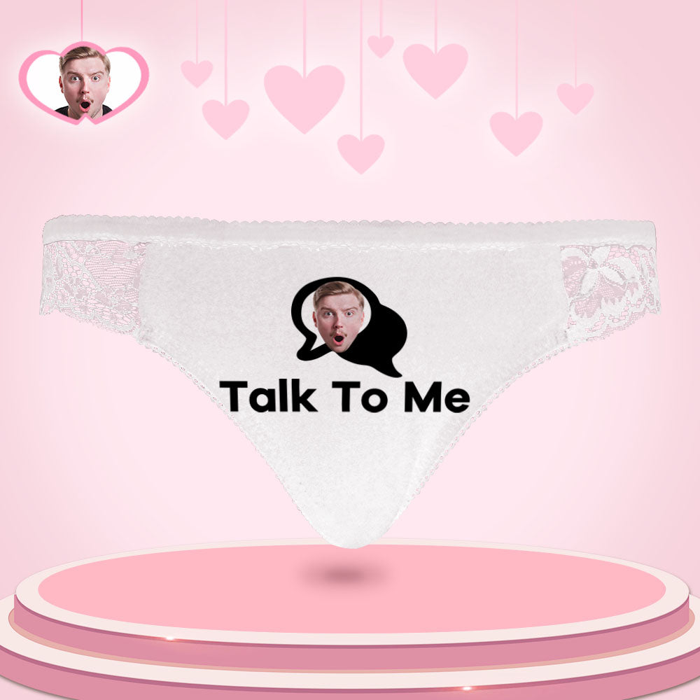 Custom Women Lace Panty Face Sexy Panties Women's Underwear - Talk To Me