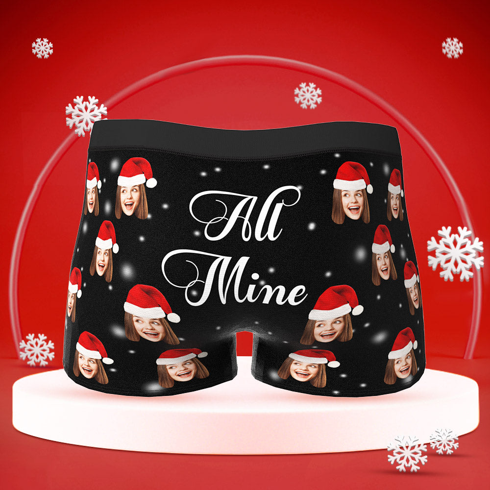 Custom Face Boxers Briefs Men's Shorts With Girlfriend Photo Christmas Gifts - Lips