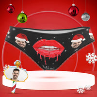 Custom Face Underwear Personalised Women High-Cut Briefs Panties Christmas Gift - Lips