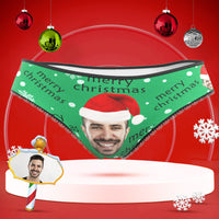 Custom Face Underwear Personalised Women High-Cut Briefs Panties Merry Christmas