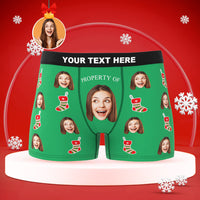 Custom Face Boxers Briefs Men's Shorts With Girlfriend Photo Christmas Gifts - Property Of