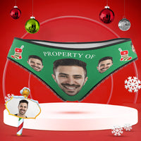 Custom Face Underwear Personalised Women High-Cut Briefs Panties Christmas - Property Of