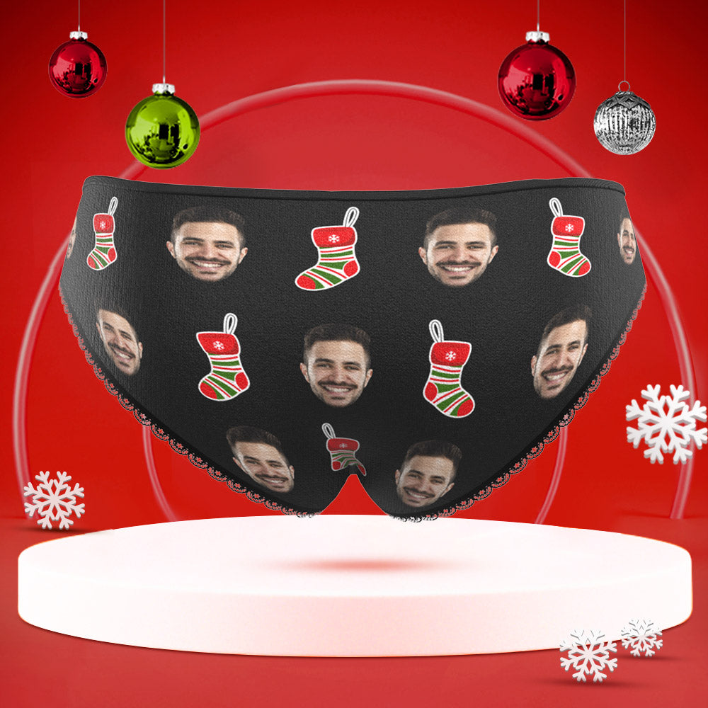 Custom Face Underwear Personalised Women High-Cut Briefs Panties Christmas - Property Of