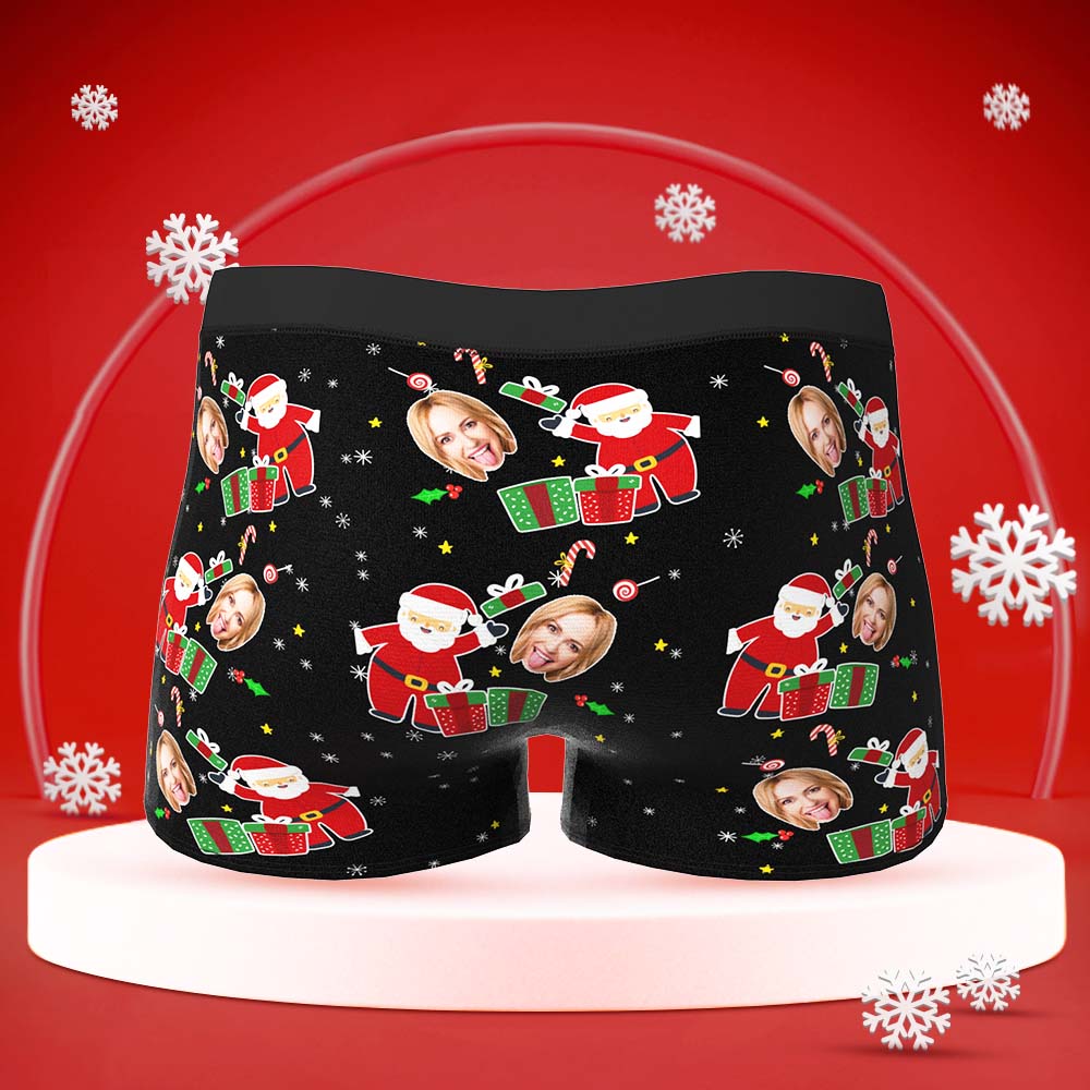 Custom Face Boxers Funny Briefs Men's Shorts With Girlfriend Photo Christmas Surprise Gift