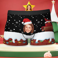 Custom Girlfriend Face Funny Boxer Briefs Christmas Gift for Him