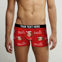 Custom Face with Santa Hat Christmas Men's Boxer Briefs Christmas Gift