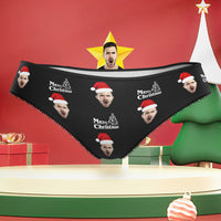 Custom Face with Santa Hat Christmas Underwear Funny Christmas Panties for Her