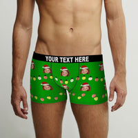 Custom Face Christmas Lights Boxer Briefs Funny Personalised Face Underwear Christmas Gift