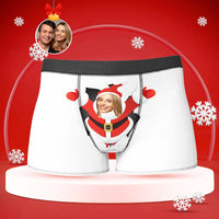 Men's Custom Face Boxer With Girlfriend Photo Open Arms Christmas Gift