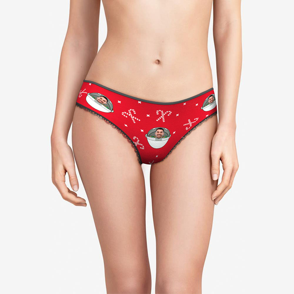 Custom Face Underwear Personalised Women Panties With Photo Christmas Gifts Red